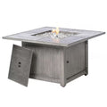 Cheyenne 40 In. x 25 In. Square Aluminum Propane Gas Fire Pit Table with Glacier Ice Fire Glass Beads
