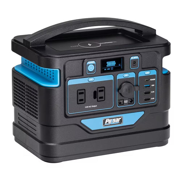 500-Watt Quiet Portable Power Station with Push Button Start Battery Generator for Outdoors, Home, and Solar Charging