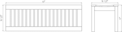 Caterina Teak Wood 6-Piece Outdoor Dining Set with Backless Bench, Navy
