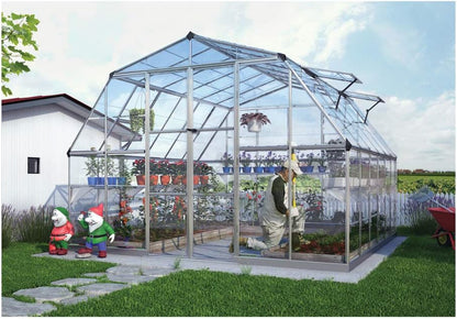- Canopia Americana 12' X 12' Large Greenhouse for outside Heavy Duty Polycarbonate, Rust Resistant Aluminum Frame and High Light Transparency Panels for Growing Vegetables, Outdoor Sun Room