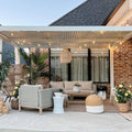 12' x 14' White Aluminum Louvered Pergola with Adjustable Rainproof Hardtop Roof
