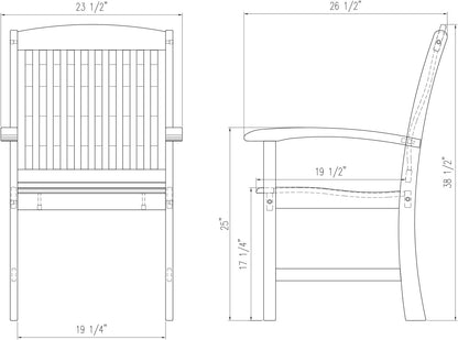 Caterina Teak Wood 6-Piece Outdoor Dining Set with Backless Bench, Navy