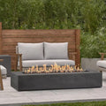 Brookhurst 72" x 12" GFRC Propane Fire Pit in Carbon with Lava Rocks