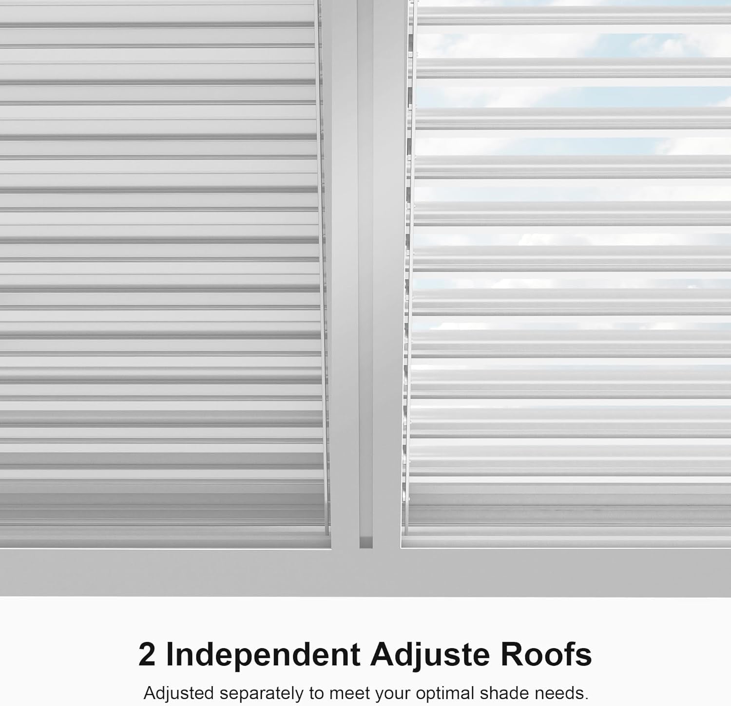 Outdoor Louvered Pergola 12' X 14' White Aluminum Pergola Modern Shade Gazebo with 2 Independently Adjustable Rainproof Hardtop for Patio Garden Yard