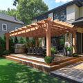 12' x 16' All Cedar Wood Pergola Kit with Stakes